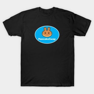 PancakeSwap CAKE Crypto Coin Blue Euro Oval T-Shirt